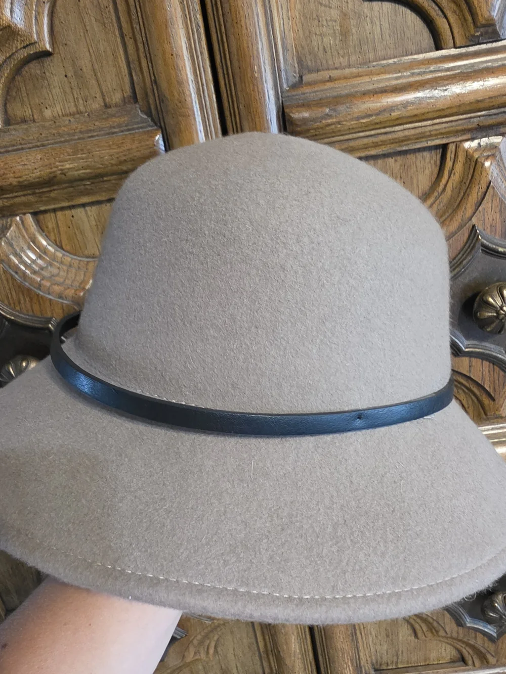 Vintage-Style Nine West Wool Cloche Bucket Hat